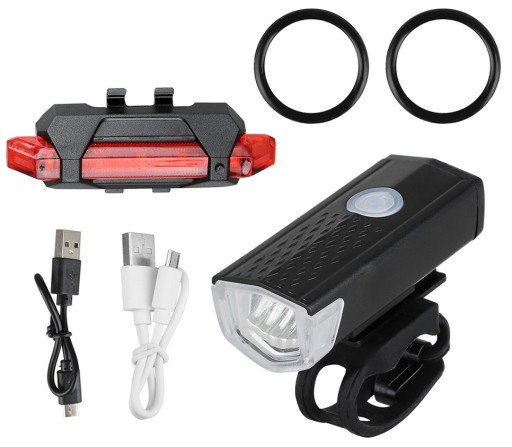 LED LAMPA NA BICYKEL PREDNÉ + ZADNÉ USB OSVETLENIE