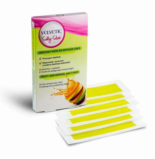 Velvetic Silky Skin ovocný telový depilačný vosk 12 ks.