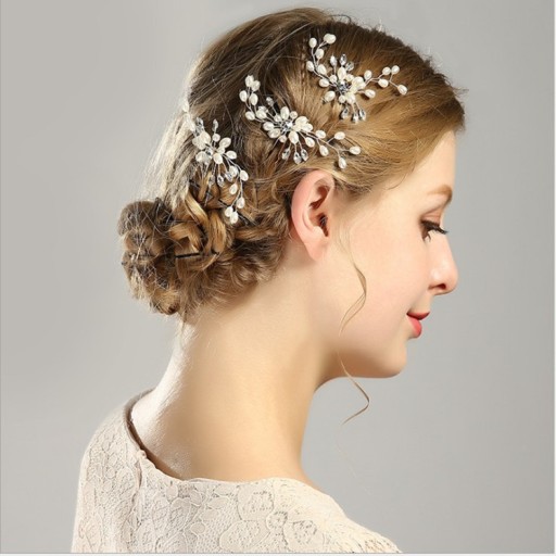Spona do vlasov Svadobné kamienky Flower Bun