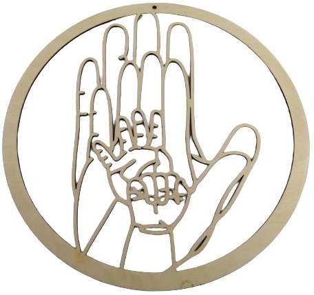 Kruhový okraj, základňa makramé, lapač snov HAND, 29 cm