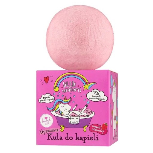 Little Unicorn lesklá šumivá loptička do kúpeľa 165g malina