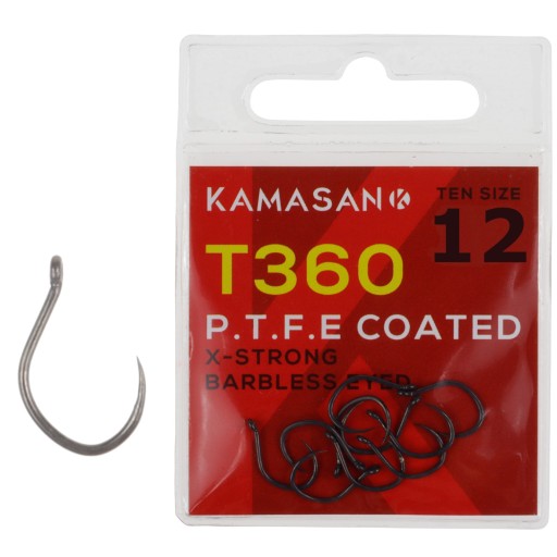 Kamasan T360 háčiky bez protihrotu r 12 Bezprotihrotový teflón