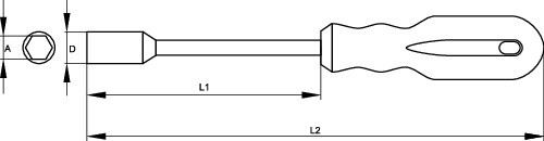 ZÁSUVOVÝ KĽÚČ S RÚČOVÝM SKRUTKOVAČOM 7x125mm YATO