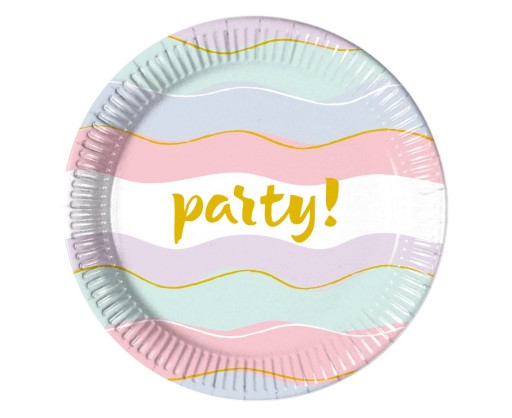 Party Pastelové narodeninové papierové taniere 8 ks