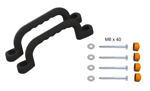 SLNKO - IHRISKO RÚČKY 240 mm - 2 ks SO SKRUTKAMI ČIERNA OG