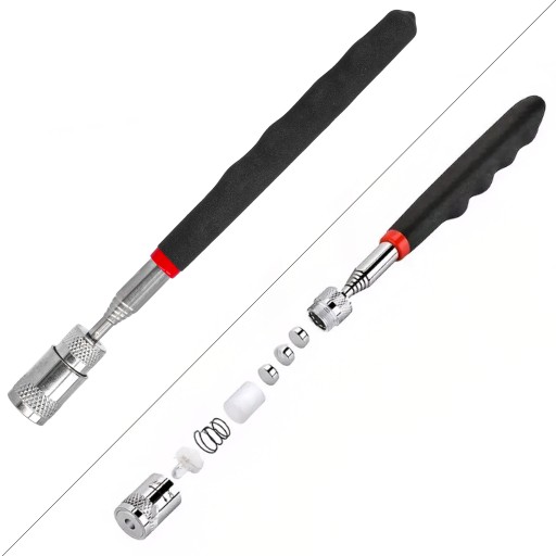 MAGNETICKÝ GRIPPER LED inšpekčný teleskopický magnet 68 cm baterka