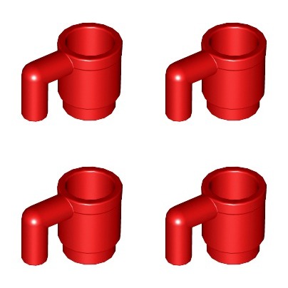LEGO 3899 červený HRNČEK NOVÝ (2g) 4 ks.