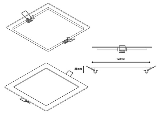 LED PANELOVÉ STROPNÉ SVIETIDLO 12W / 3 FARBY