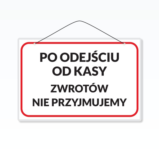 Laminovaný nápis A5 PO ODCHODENÍ Z POKLADNE