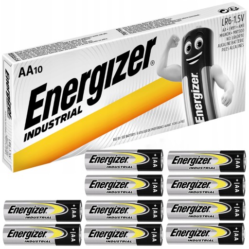 10x ÚČINNÁ BATÉRIA SADA ENERGIZER INDUSTRIAL AA R6 LR6 1,5V