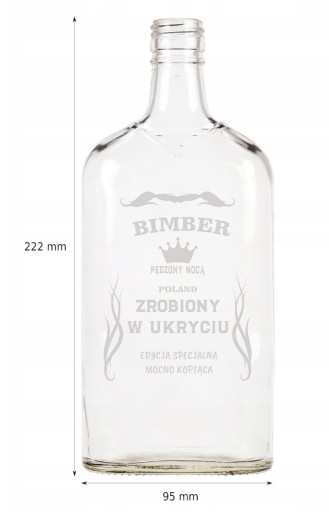 Sklenená fľaša s gravírovaním na mesačný svit 500ml 0,5L NEG03