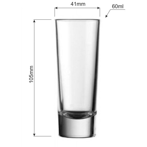 6 x POHÁRKY NA VODKU, LIKÉRY, LIKÉRY 60 ml