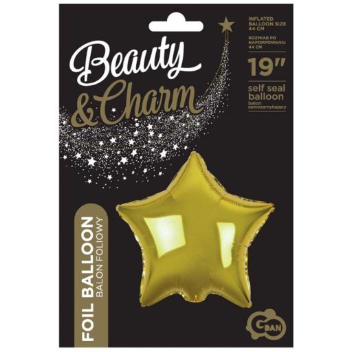 Héliový fóliový balónik STAR gold STAR pre očarujúcu narodeninovú oslavu