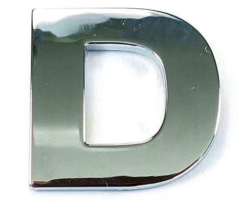 ZNAK PÍSMENO PÍSMENO CHROME D D VEĽKÉ 5,6 cm E8W99