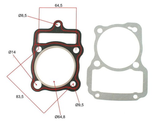 Tesnenia hlavy valcov pre ATV QUAD 200 air, sada Loncin Bashan