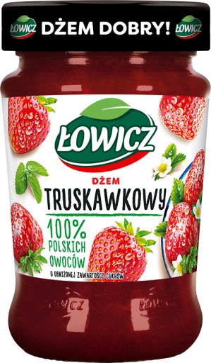 Jahodový džem Łowicz, minimum cukrov, 3x280g