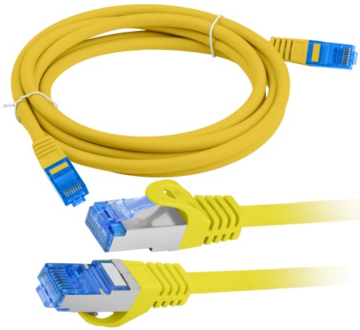 Ethernetový internetový kábel skrútený RJ45 LAN Cat 6A SFTP LSZH 5m žltý