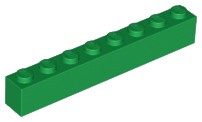 LEGO 3008 BRICK 1x8 zelená NOVINKA (13g) 4 ks.