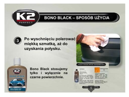 K2 BONO LIQUID BLACK NA GUMU A PLASTY 200ml