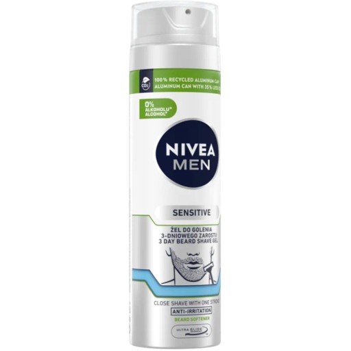 GÉL NA HOLENIE NIVEA SENSITIVE 3-DŇOVÉ NA BRADU