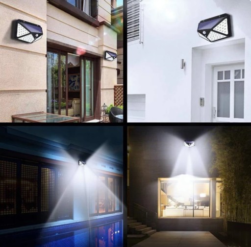 Solárna LAMPA NÁSTENNÁ LAMPA pohybový senzor 100LED E080