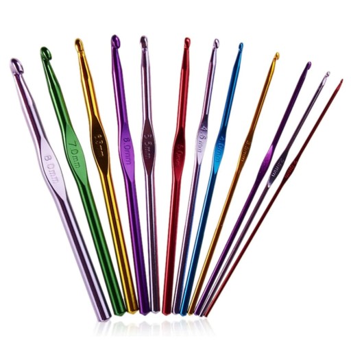 HÁČKOVANIE SÚPRAVA HÁČKOVANIA 12 kusov 2,0 mm - 8,0 mm HÁČKOVÉ HÁČKY NA HÁČKOVANIE