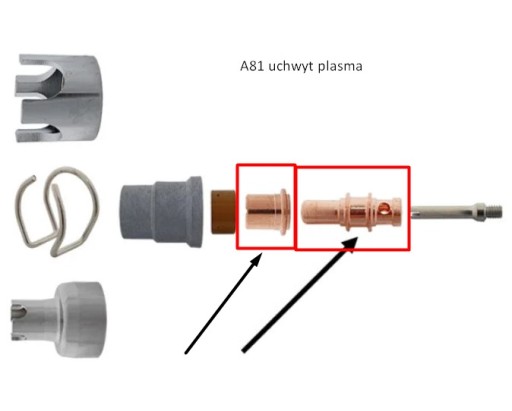Držiak elektródy + trysky 1.1 plazma A-81 Rezačka