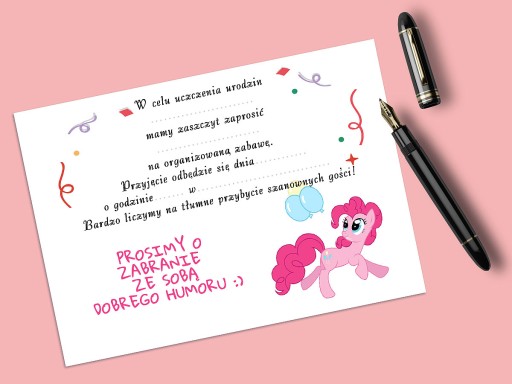 POZVÁNKA MY LITTLE PONY NA NARODENINY DIEŤAŤA + OBÁLKA ZDARMA