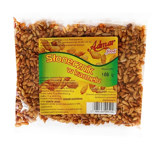 Slnečnicové semienka pražené v karameli Admar 100g