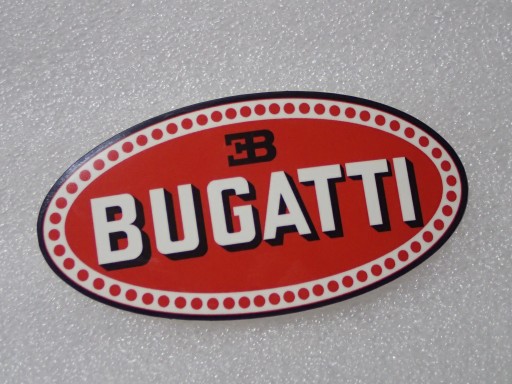 NÁLEPKA S LOGOM BUGATTI SUPERCARS 9,1 x 4,6 cm