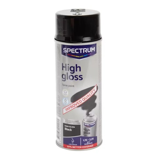 Farba v spreji čierna vysoký lesk 400ml