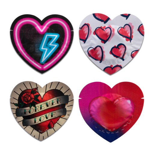 Kondómy Pasante Heart Red Heart 24 kusov červeného latexu