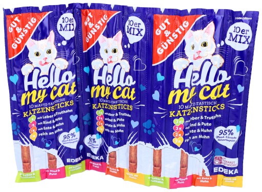 Tyčinky pre mačky mix príchutí G&G HELLO MY CAT Tyčinky 10 kusov DE