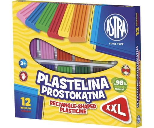 Plastelína obdĺžniková 12 ks XXl Astra