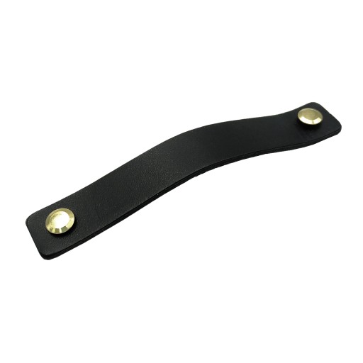 Gombík, Kožená nábytková kľučka L-118 mm 2v1 čierna