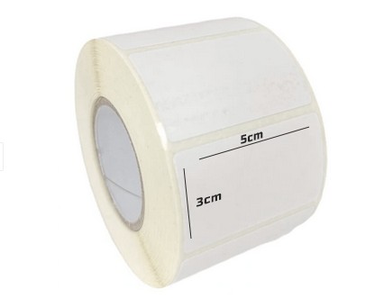 TEPELNÉ ŠTÍTKY BIELE 50x30 1000KS ZEBRA
