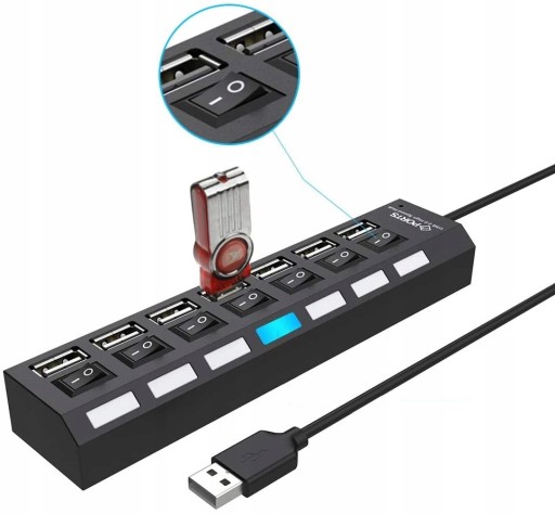 USB HUB SPLITTER 7 PORTOV USB 2.0 SPLITTER