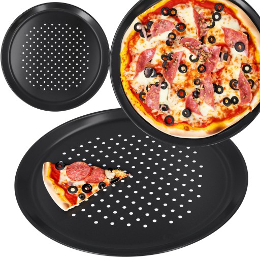 Plech na pečenie PIZZY PERFOROVANÝ FORMA 32 CM NEPRIĽNAVÝ NÁTER