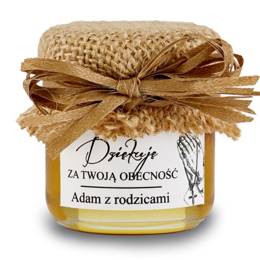 Poďakovanie hostí prijímanie Krst med med medová nádoba s medom