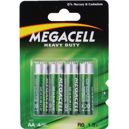 AA BATÉRIE MEGACELL HEAVY R6 ZINC-UHLÍK 4 KS