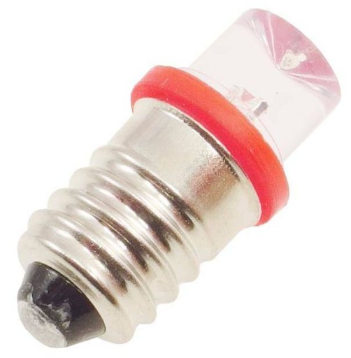 E10 LED skrutkovacia žiarovka, 3,8V, červená, ŻAR-010683