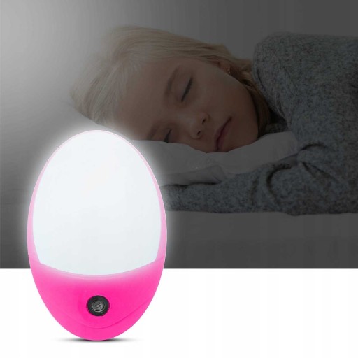 AUTOMATICKÁ LED NOČNÁ LAMPA DO SPÁLNE KONTAKT SNÍMAČ SÚMRAK RUŽOVÁ