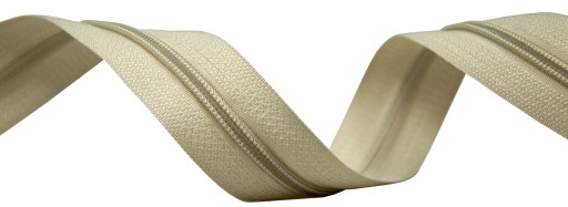 5mm páska na špirálový zips, BÉŽOVÁ, 20 zipsov, 10 metrov