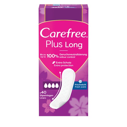 CAREFREE Plus Dlhé hygienické vložky 40 ks