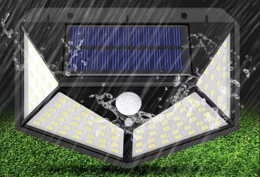 LED SOLAR LAMPA 100 ULIČNÁ ZÁHRADNÁ FASÁDNA LAMPA SÚMRAK SNÍMAČ POHYBU
