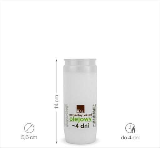 Vložka na sviečky 14 cm na 4 dni OL4 Oil