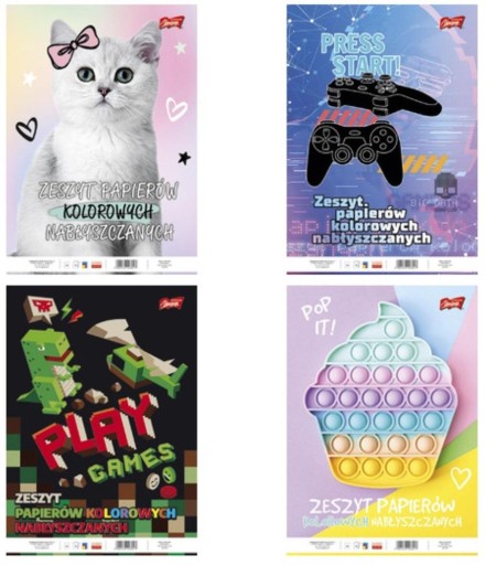 Blok lesklých farebných papierov A4/10K