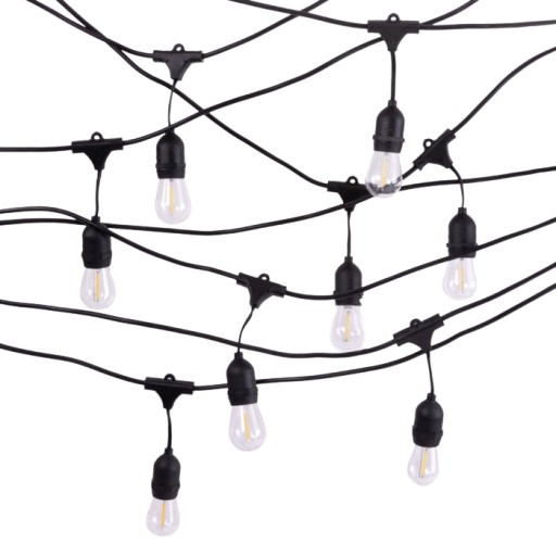 Záhradná girlanda žiarovka 1W LED vlákno E27 S14 teplá 2700K