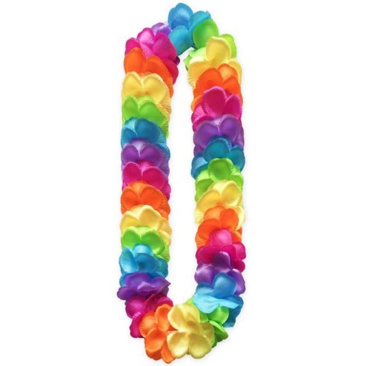 Havajský NÁHRDELNÍK, farebné KVETY, ALOHA párty