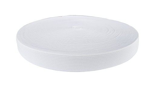 PLETENÁ ELASTICKÁ ODEVNÁ GUMA 20mm, BIELA
